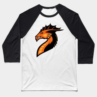 Orange Dragon Head Logo Baseball T-Shirt